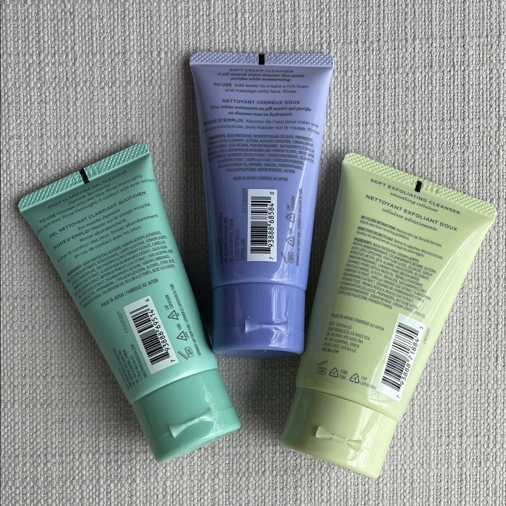 Tatcha hinoki Body Wash, matcha cleanse, rice wash set